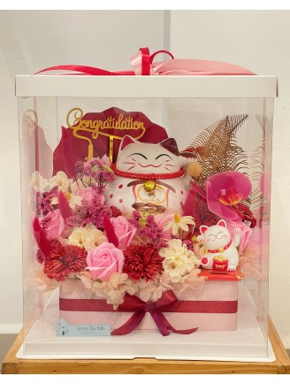 PROPEROUS RETURN L SIZE BOX (WAVING HAND LUCKY CAT)