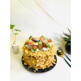 Almond Fresh Fruit Cake 杏仁鲜水果蛋糕 6 inch   6 寸