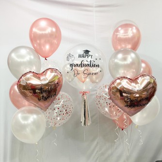 HELIUM BALLOON SET - ROSE GOLD & WHITE CHROME COLOUR 