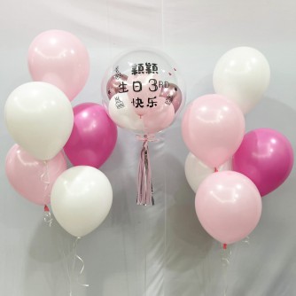 HELIUM BALLOON SET - PINK & WHITE  COLOUR 